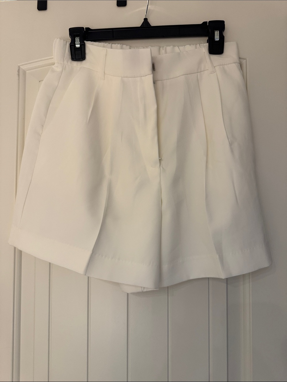 Women's White Tailored Shorts